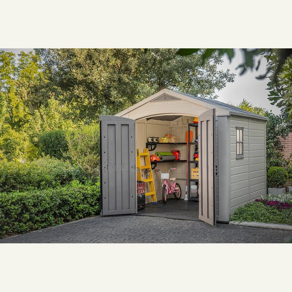 Vue principale de Grand abri de jardin Keter Factor 6,3 m², plancher inclus