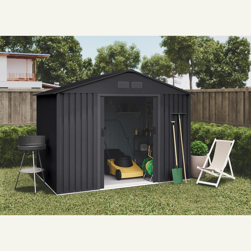 Vue principale de Abri de jardin métal Wasabi 8,08 m², finition anthracite