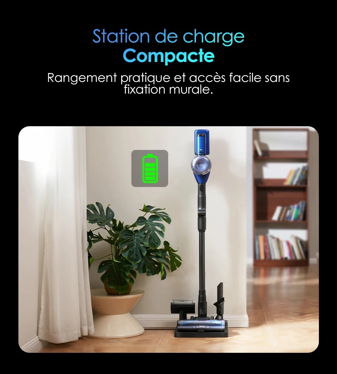 Tineco PURE ONE S50 Pro – Aspirateur balai sans fil, tube pliable, bac 0,6 L, batterie amovible — vue 5