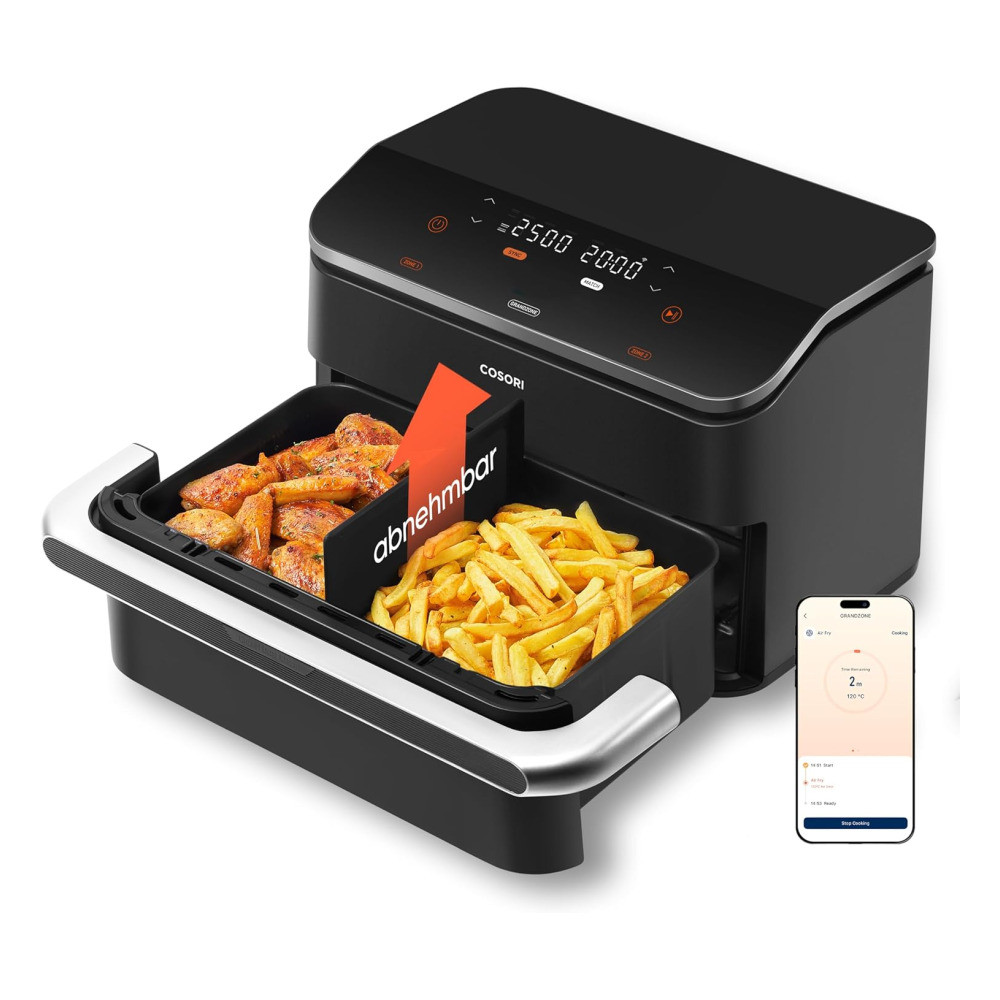 Cosori Dual Blaze Twinfry 10 L – Heißluftfritteuse, 10 L oder 2 × 5 L mit Trennwand – Produktansicht 1