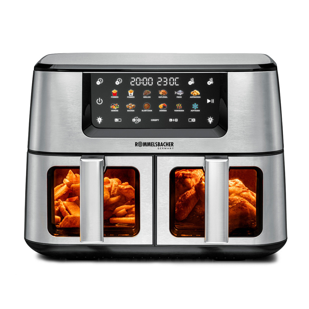 Rommelsbacher FRH 2650 – Doppelkammer-Heißluftfritteuse, 2 × 5,5 l – Produktansicht 1